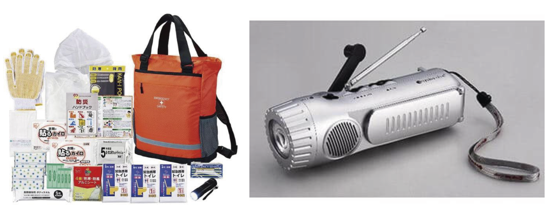 ノベルティ(周年記念品)例:各種防災用品など
