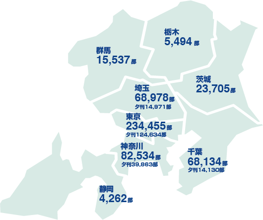 東京新聞の県別発行部数